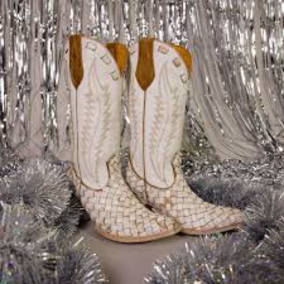 Old Gringo Reptilian western boots cowgirl cowboy weaved design RTL $595 7.5 NIB - Picture 2 of 10